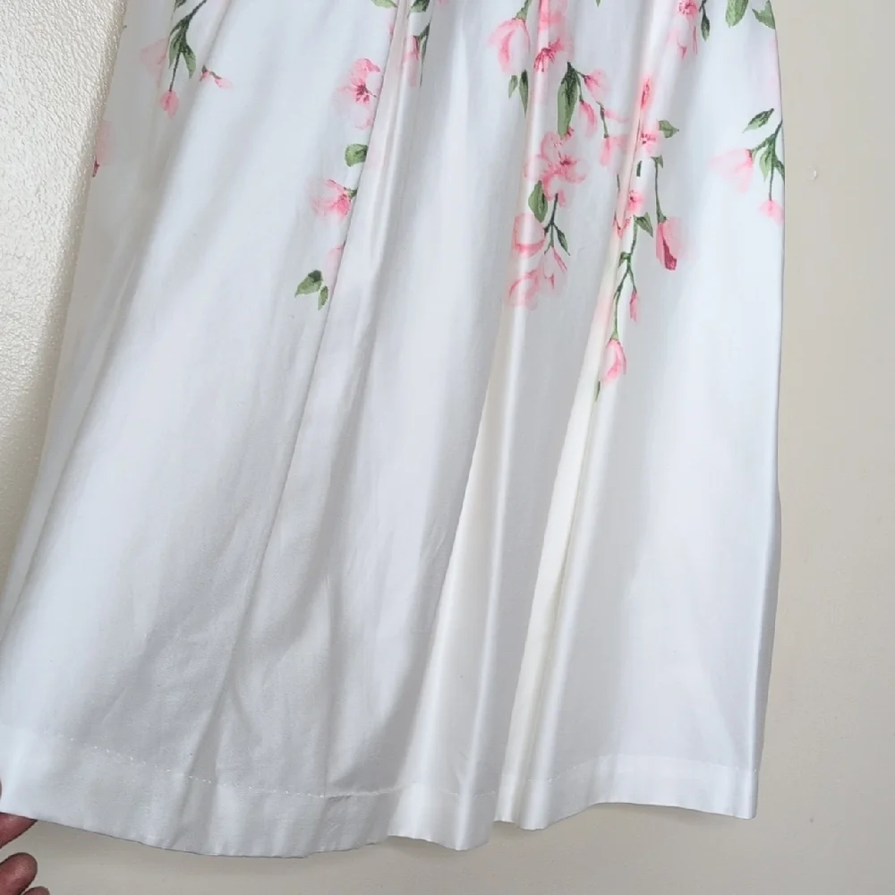 Ralph Lauren Sleeveless Floral Pink/White A-Line Dress, Size 8 - Picture 4 of 8